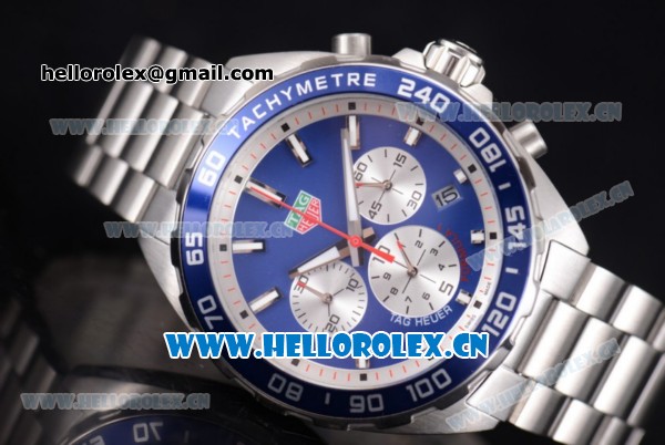 Tag Heuer Formula 1 Miyota Quartz Stainless Steel Case/Bracelet with Blue Dial and Stick Markers - Click Image to Close